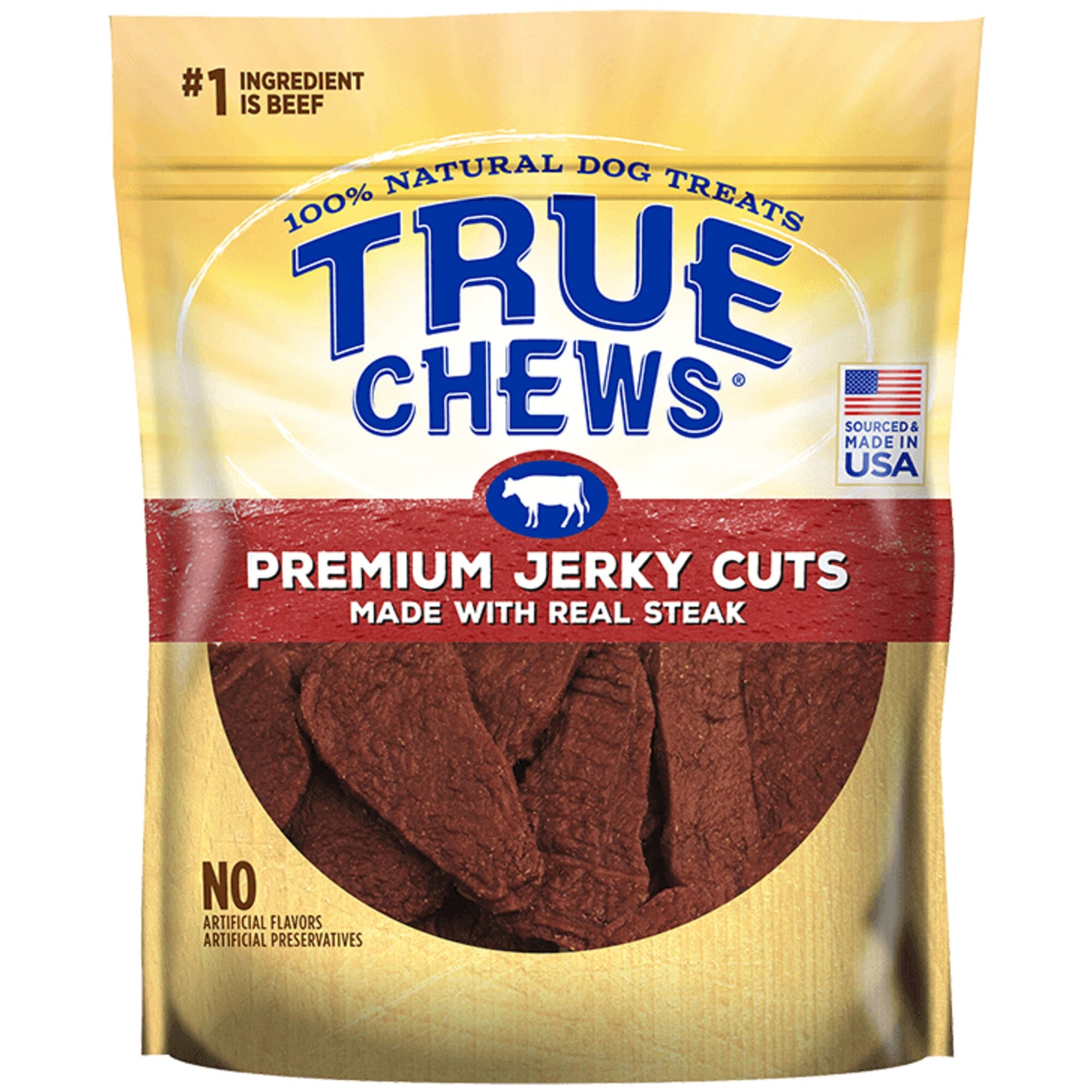 True Chews Premium Jerky Cuts with Real Steak Dog Treats