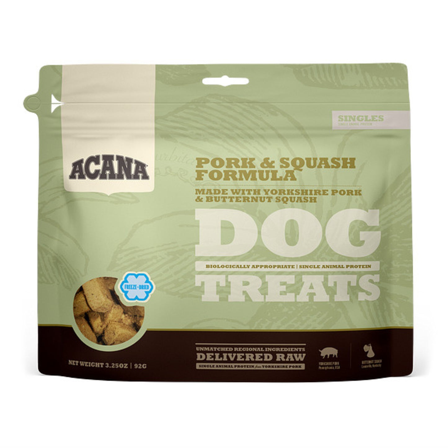 ACANA Singles Grain Free Limited Ingredient Diet Pork & Squash Formula Dog Treats