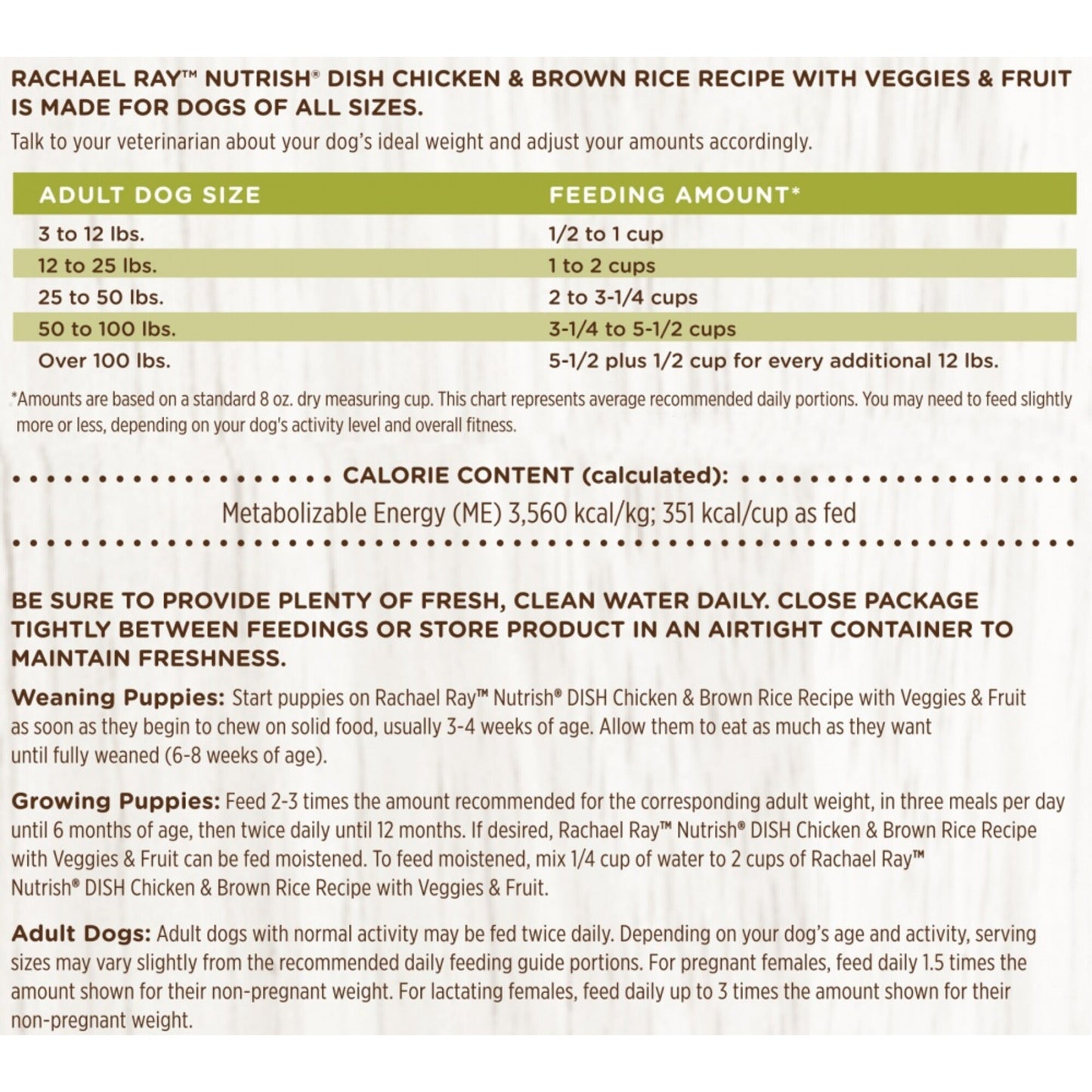 Rachael Ray Nutrish Dish Natural Chicken & Brown Rice with Fruit & Veggies Recipe Dry Dog Food