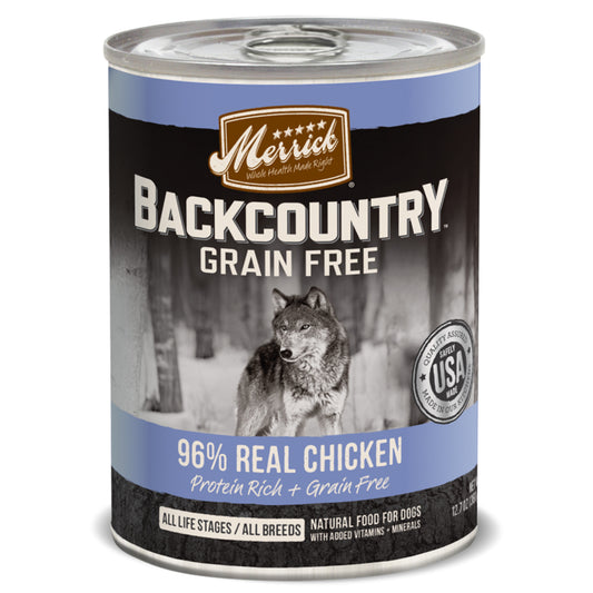 Merrick Backcountry Grain Free Backcountry 96% Chicken Recipe Canned Dog Food