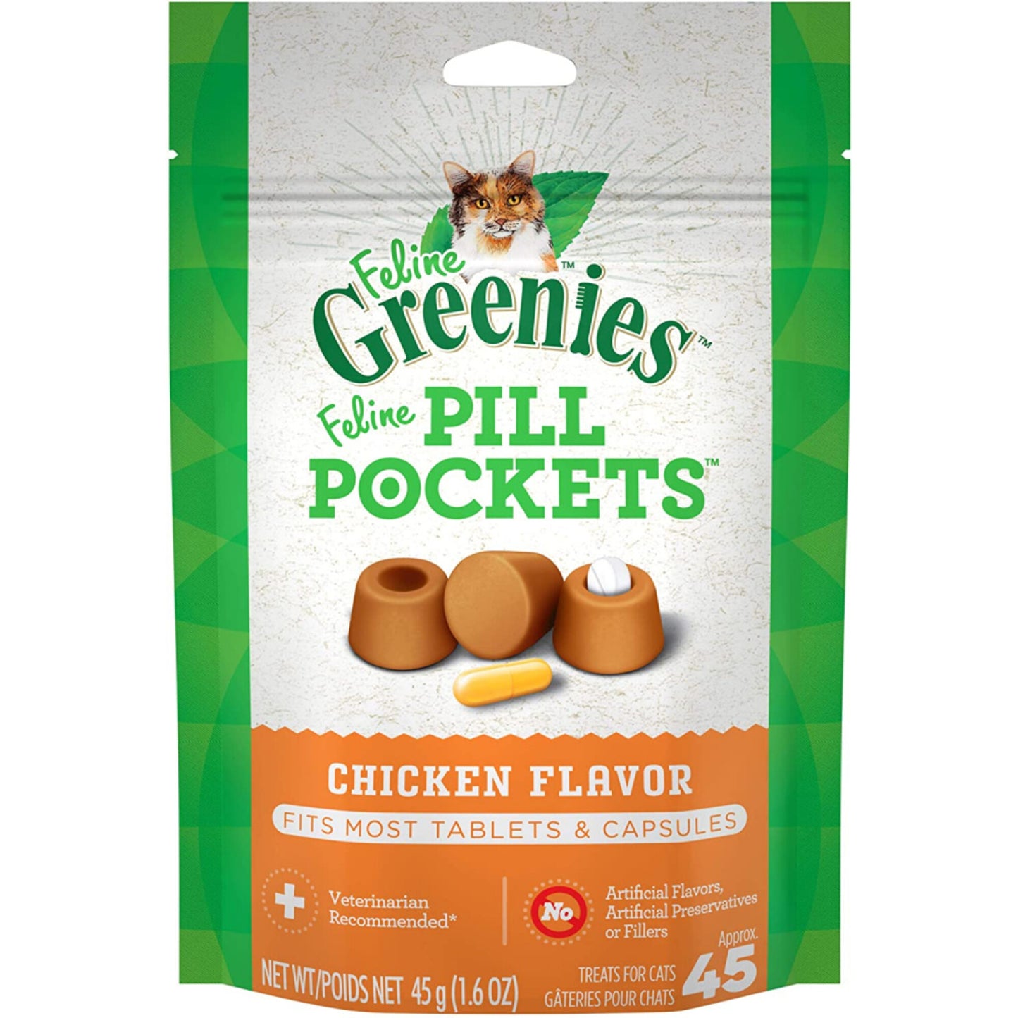 Greenies Pill Pockets Feline Chicken Flavor Cat Treats