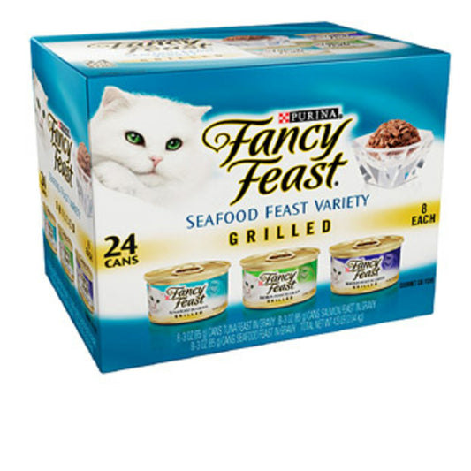 Fancy Feast Grilled Seafood Feast Variety Pack Canned Cat Food