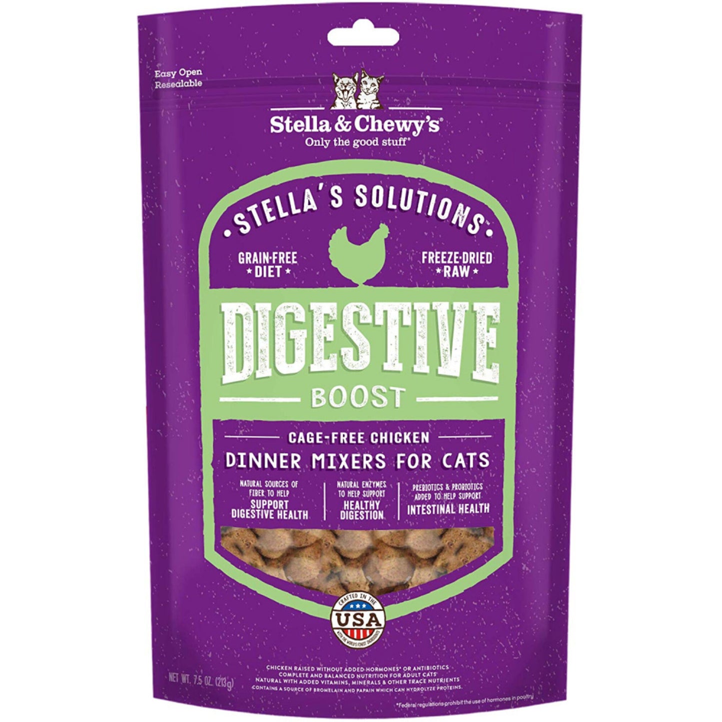 Stella & Chewy's Solutions Digestive Boost Cage Free Chicken Cat Food Dinner Mixers