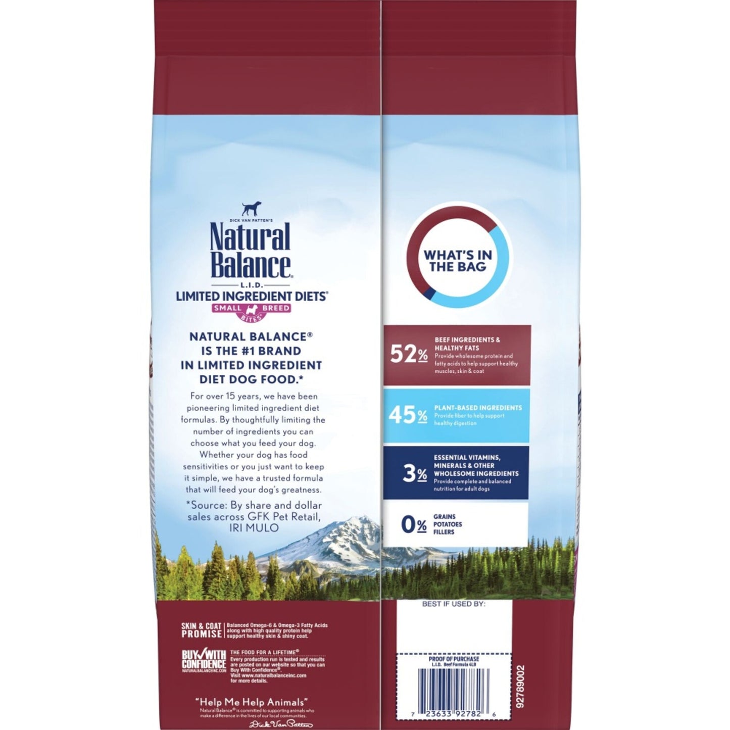 Natural Balance L.I.D. Limited Ingredient Diets Grain Free Beef Recipe, Small Breed Bites Dry Dog Food