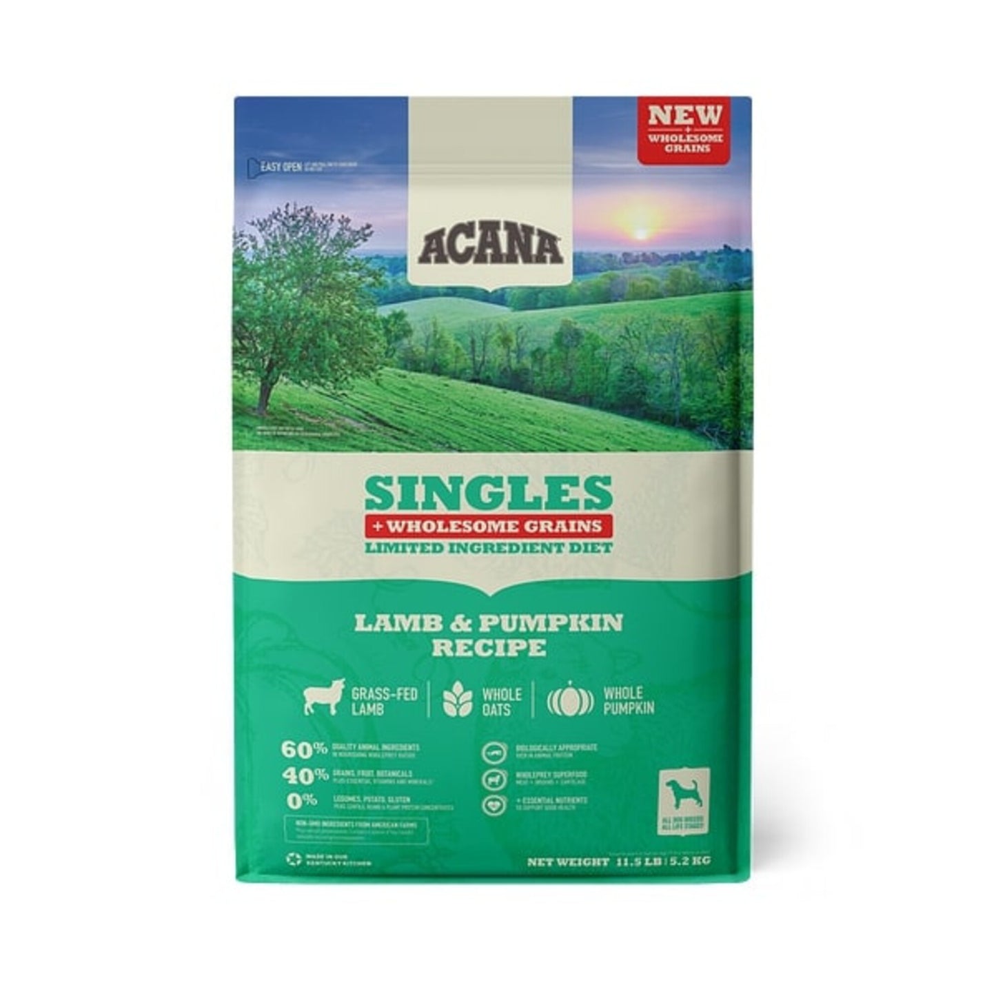 ACANA Singles + Wholesome Grains Limited Ingredient Diet Lamb & Pumpkin Recipe Dry Dog Food