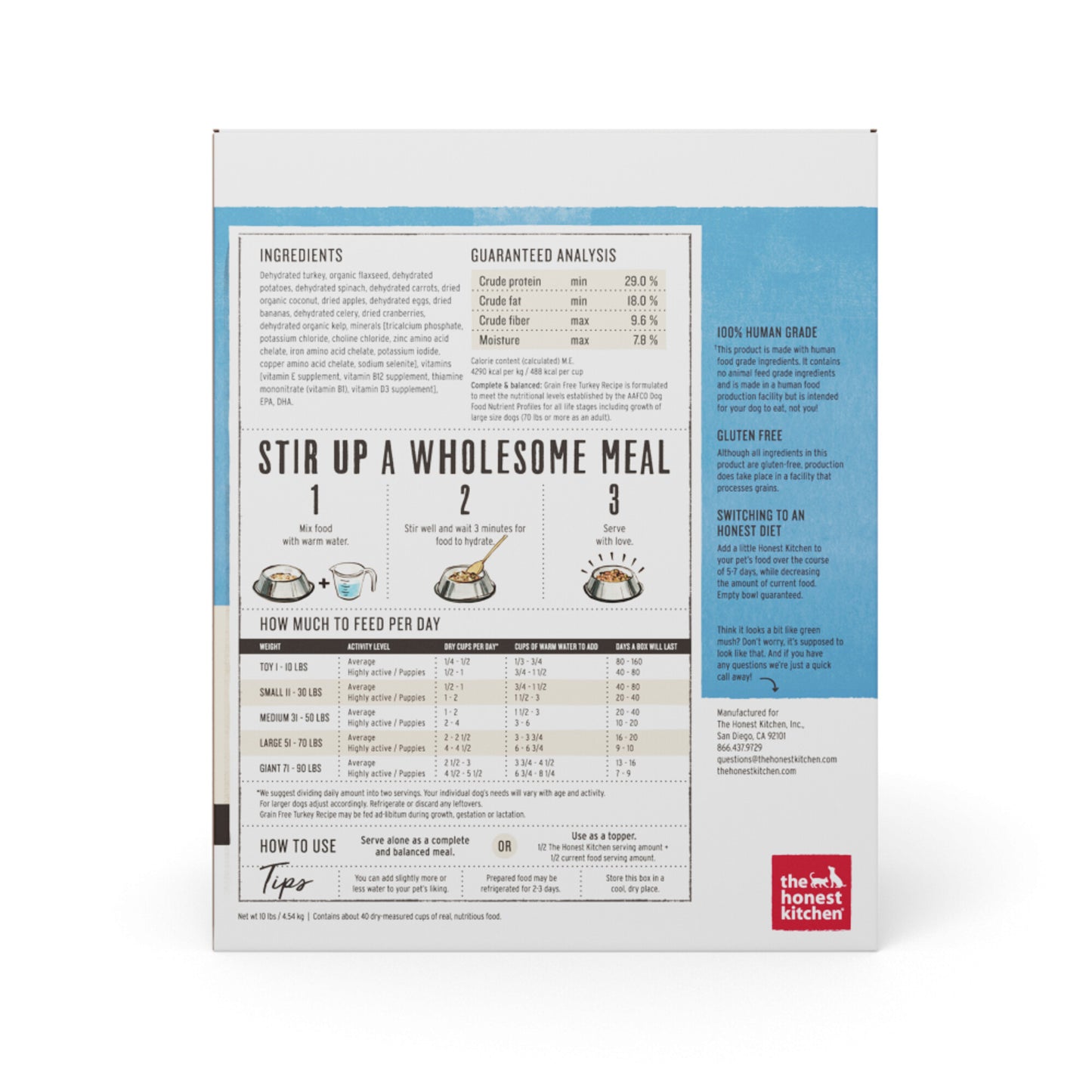 The Honest Kitchen Grain Free Turkey Recipe Dehydrated Dog Food