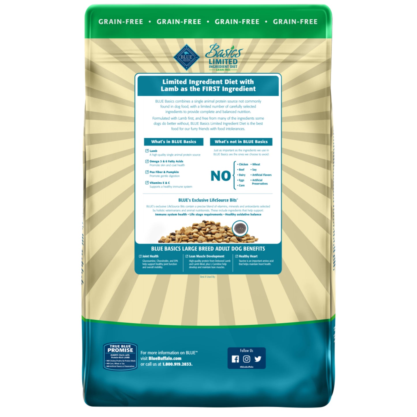 Blue Buffalo Basics Grain Free Large Breed Adult Lamb and Potato Recipe Dry Dog Food