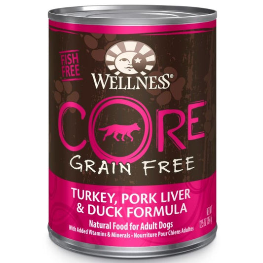 Wellness CORE Grain Free Natural Turkey, Pork Liver and Duck Recipe Wet Canned Dog Food