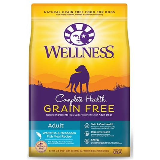 Wellness Complete Health Grain Free Natural Adult Whitefish and Menhaden Fish Meal Recipe Dry Dog Food