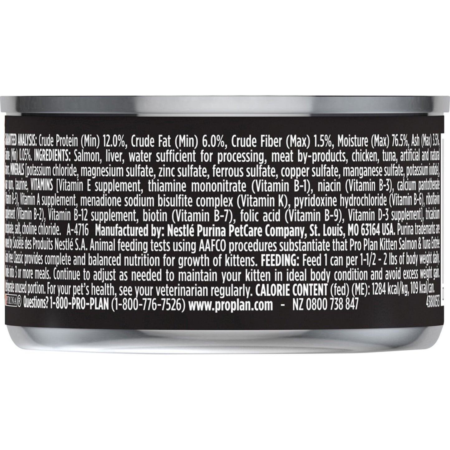 Purina Pro Plan Grain-Free Pate Chicken Entree Pull-Top Can Wet Kitten Food