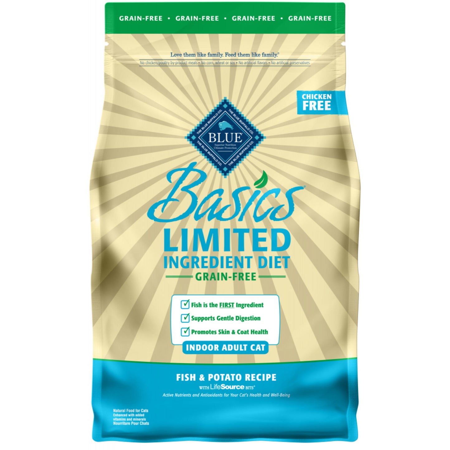 Blue Buffalo Basics Grain Free Adult Indoor Fish & Potato Recipe Dry Cat Food