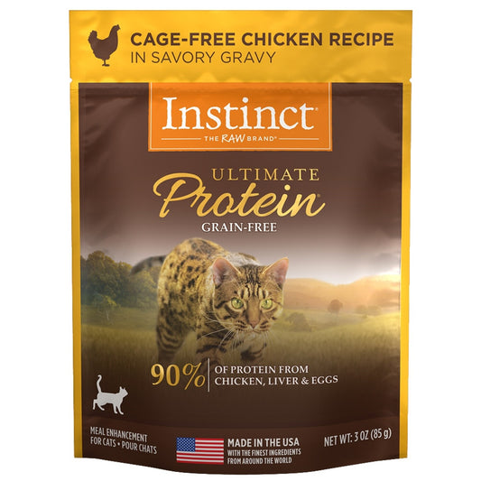 Instinct Ultimate Protein Grain Free Cage Free Chicken Recipe Wet Cat Food Topper Pouch