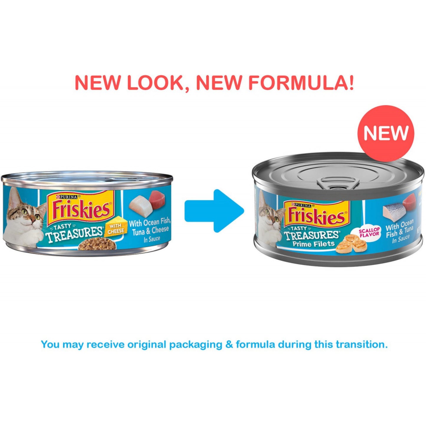 Friskies Tasty Treasures Prime Fillet with Ocean Fish & Tuna Scallop Flavor Canned Cat Food