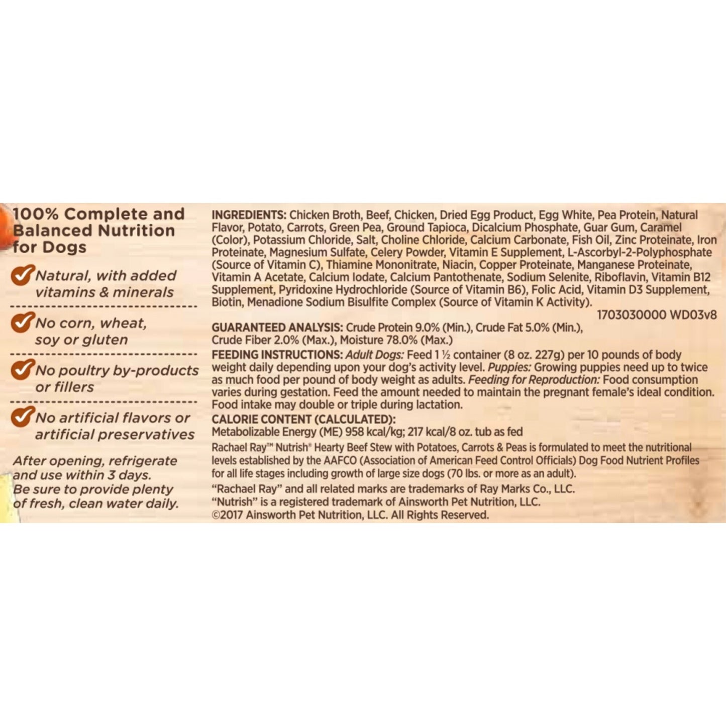 Rachael Ray Nutrish Natural Grain Free Hearty Beef Stew Recipe Wet Dog Food