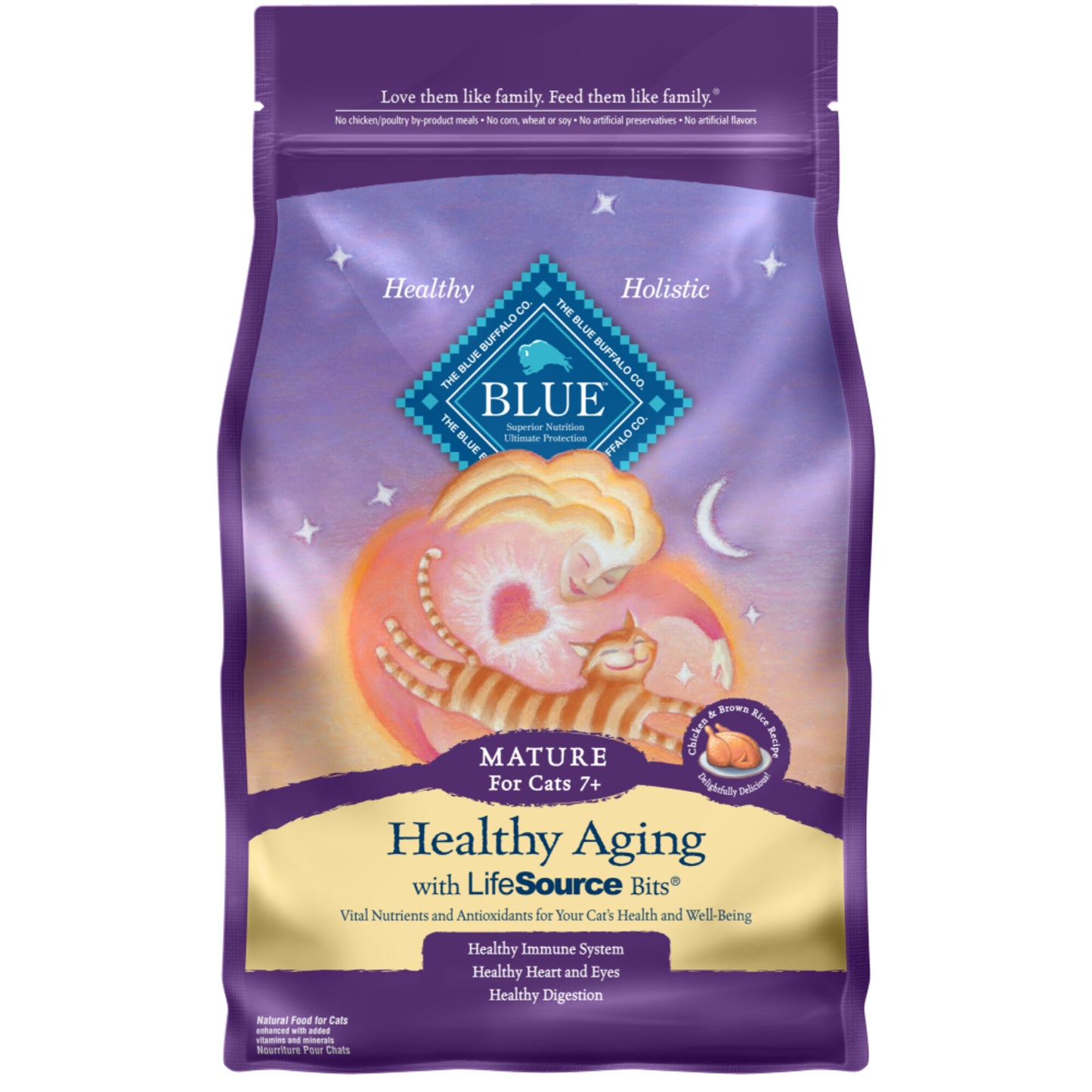 Blue Buffalo Healthy Aging Natural Chicken & Brown Rice Mature Dry Cat Food