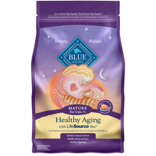 Blue Buffalo Healthy Aging Natural Chicken & Brown Rice Mature Dry Cat Food
