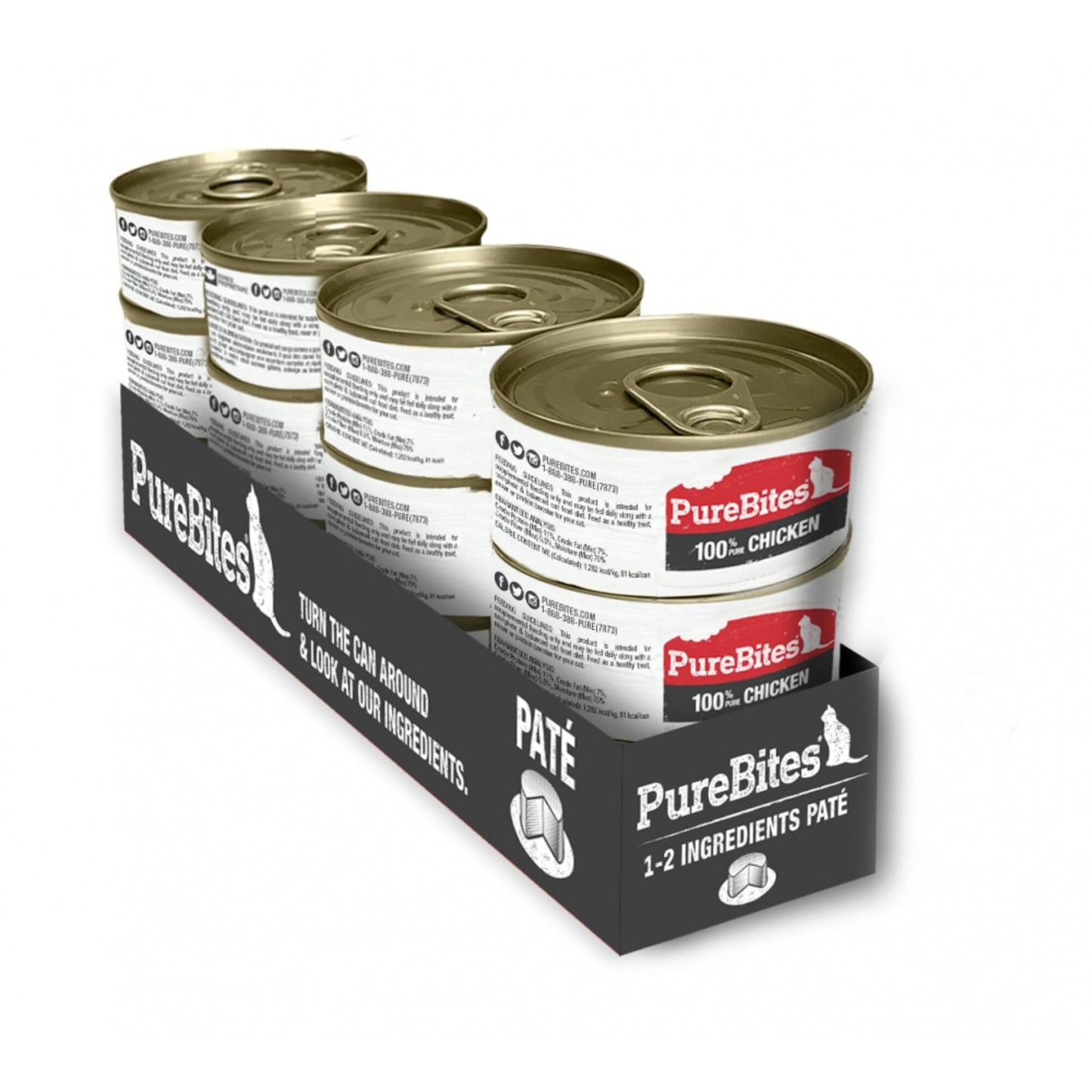 PureBites 100% Pure Chicken Pate Cat Food Topper Treat