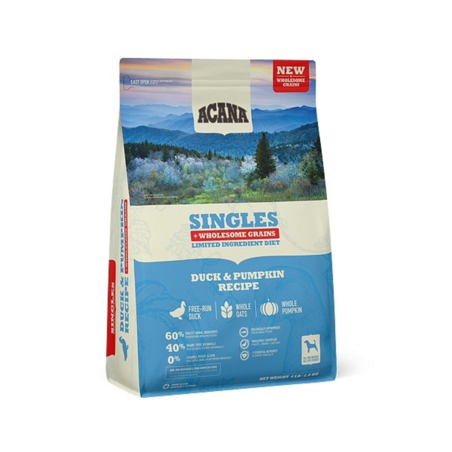ACANA Singles + Wholesome Grains Limited Ingredient Diet Duck & Pumpkin Recipe Dry Dog Food