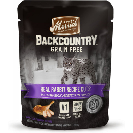 Merrick Backcountry Grain Free Real Rabbit Cuts Recipe Cat Food Pouch