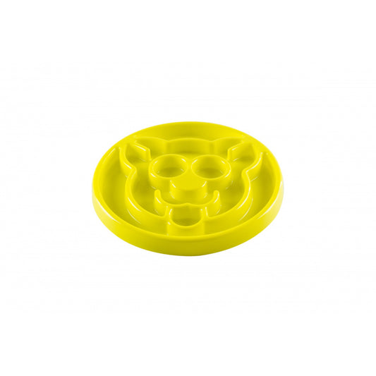 BeOneBreed Yellow Slow Feeder Cat Food Bowl