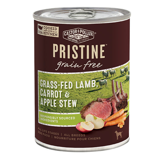 Castor and Pollux Pristine Grain Free Grass Fed Lamb, Carrot & Apple Stew Canned Dog Food