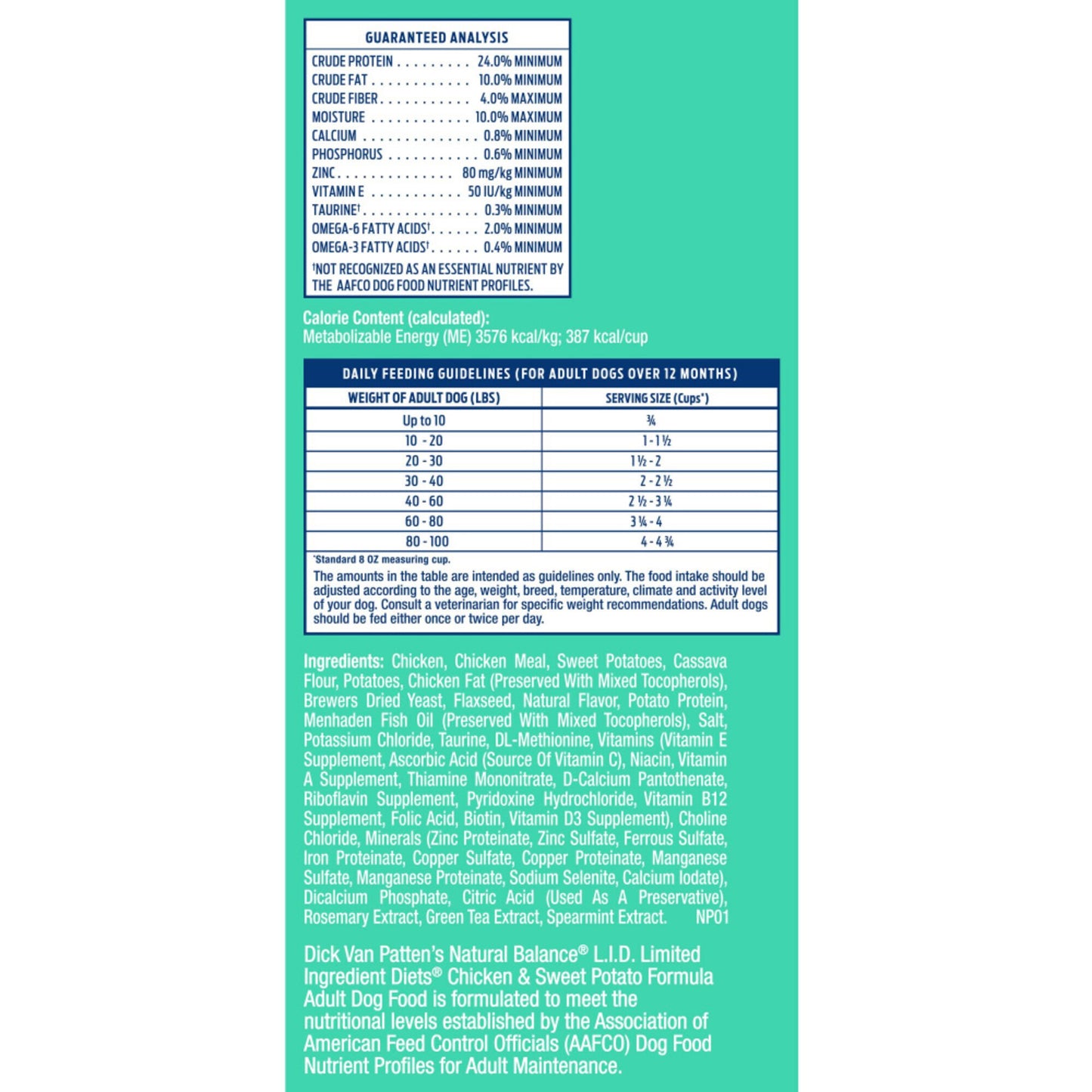 Natural Balance L.I.D. Limited Ingredient Diets Adult Grain Free Sweet Potato & Chicken Dry Dog Food