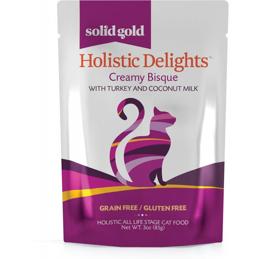 Solid Gold Holistic Delights Grain Free Creamy Bisque with Turkey & Coconut Milk Wet Cat Food Pouch