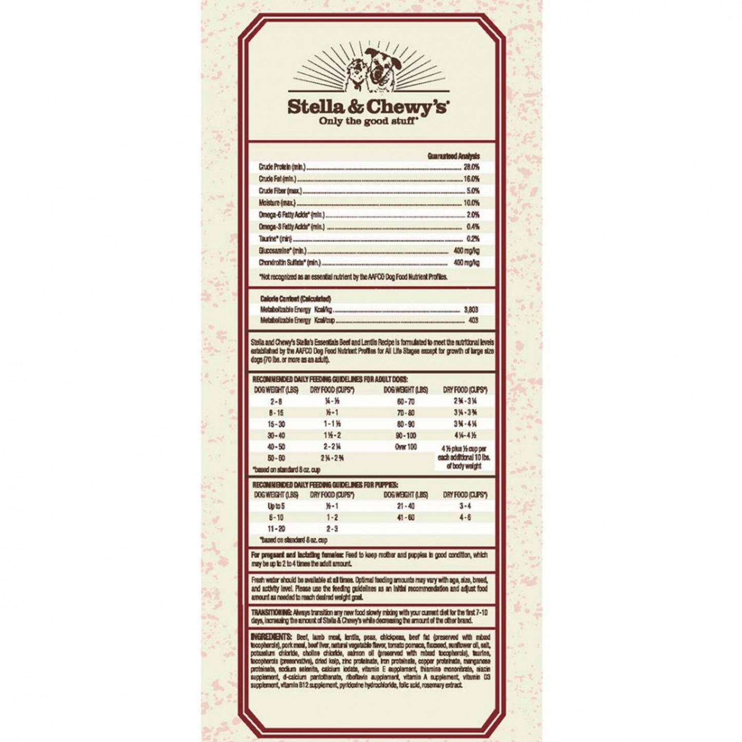 Stella & Chewy's Stella's Essentials Kibble Grass Fed Beef & Lentils Recipe Dry Dog Food