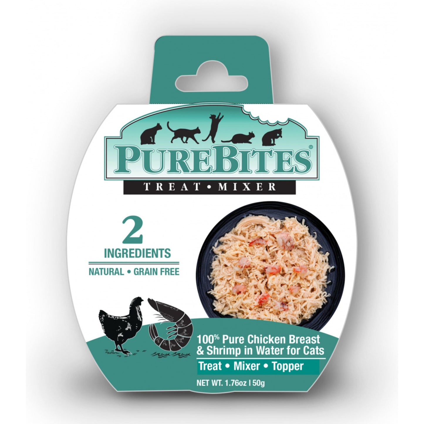 PureBites Mixers Chicken Breast & Wild Ocean Shrimp in Water Cat Food Topper Treat