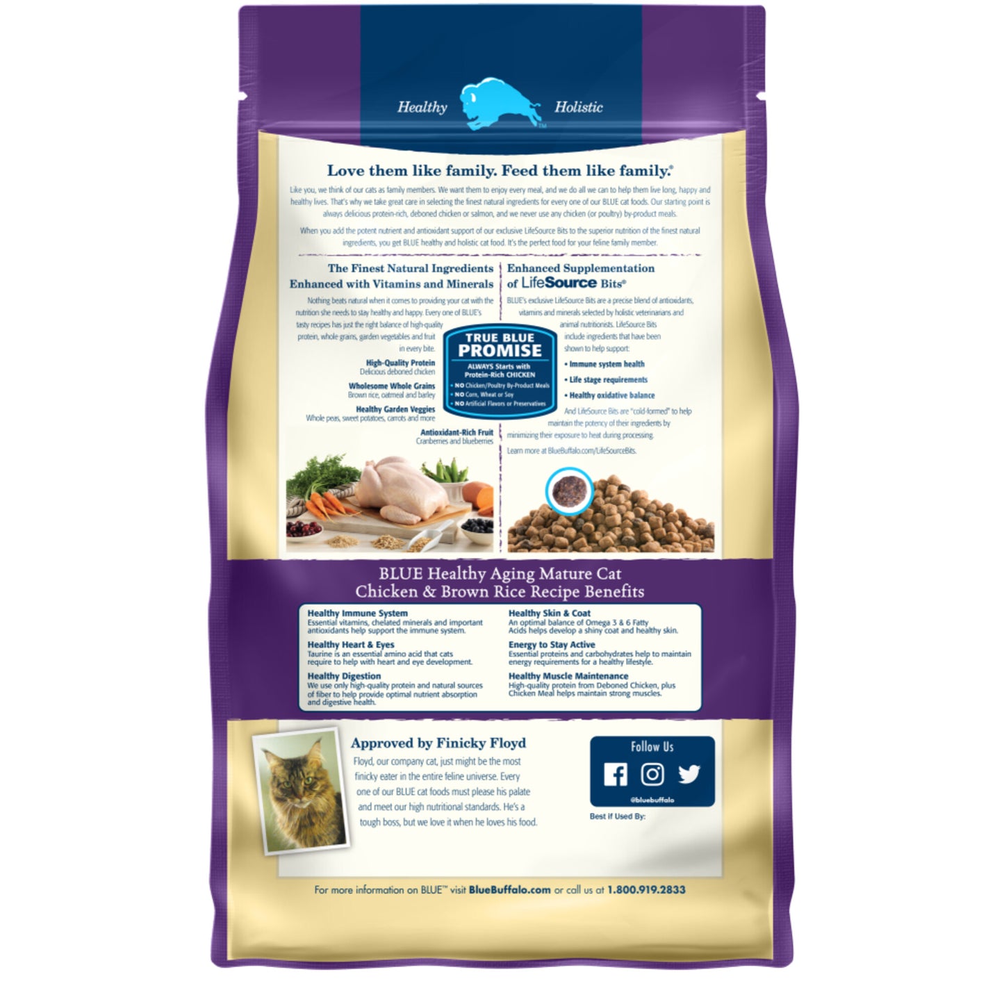 Blue Buffalo Healthy Aging Natural Chicken & Brown Rice Mature Dry Cat Food