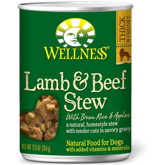 Wellness Natural Lamb and Beef Stew with Brown Rice and Apples Wet Canned Dog Food