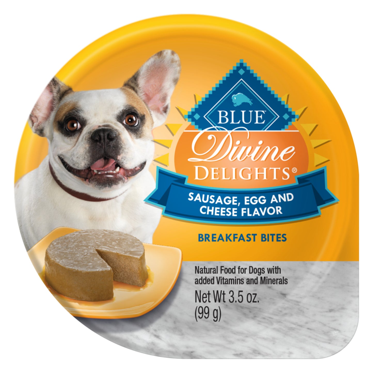 Blue Buffalo Divine Delights Small Breed Sausage, Egg & Cheese Breakfast Bites Pate Dog Food Cup
