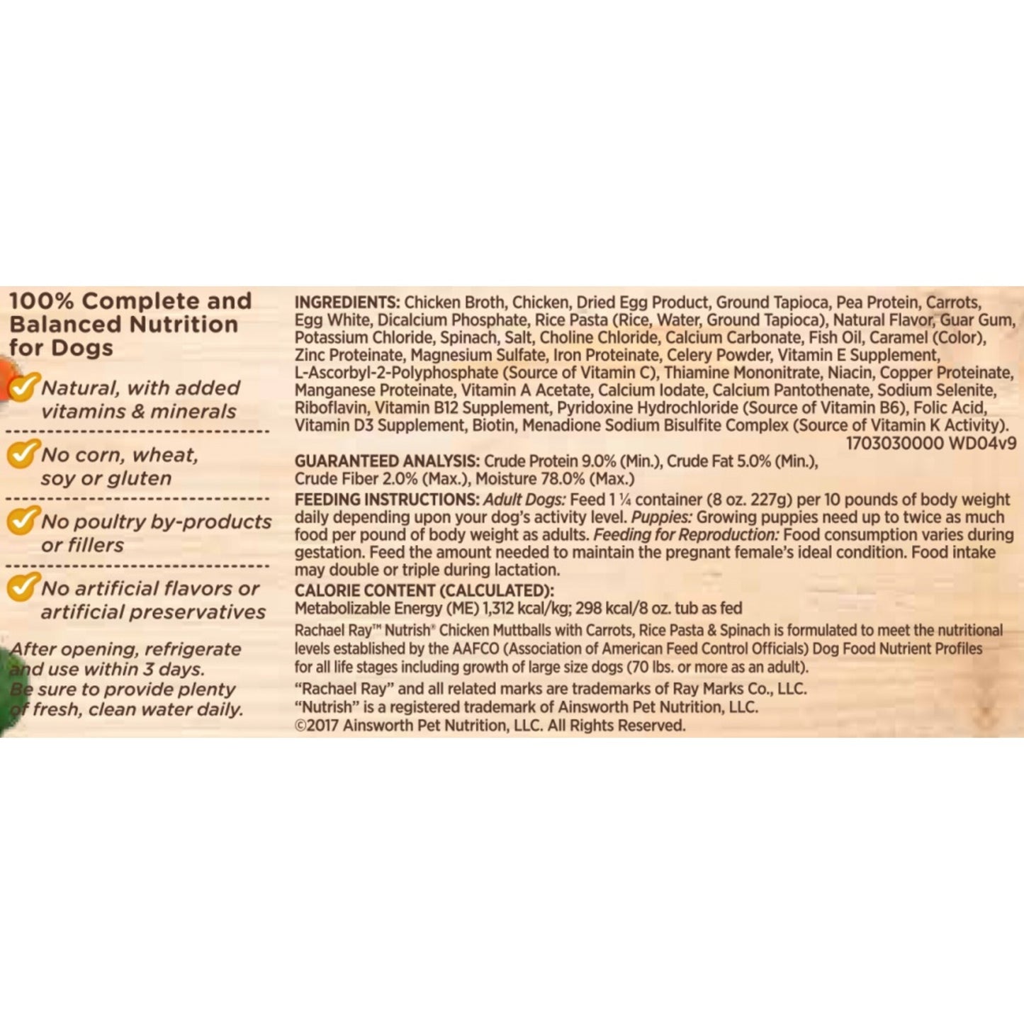 Rachael Ray Nutrish Chicken Muttballs with Pasta Recipe Wet Dog Food