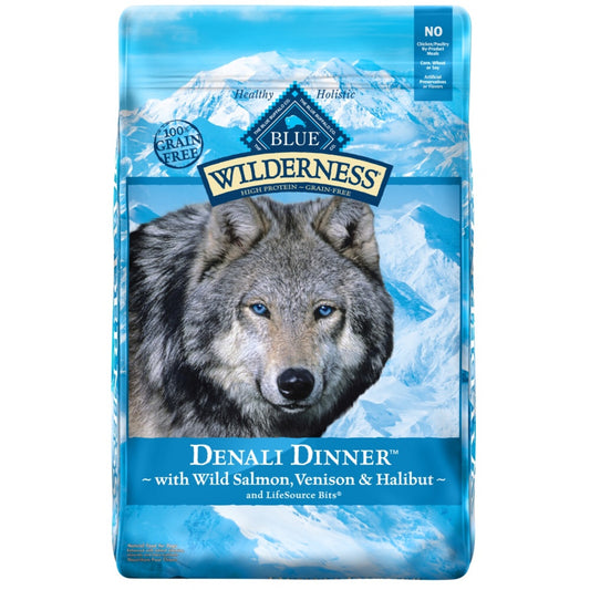 Blue Buffalo Wilderness Grain Free Natural Denali Dinner with Salmon, Venison & Halibut Dry Dog Food