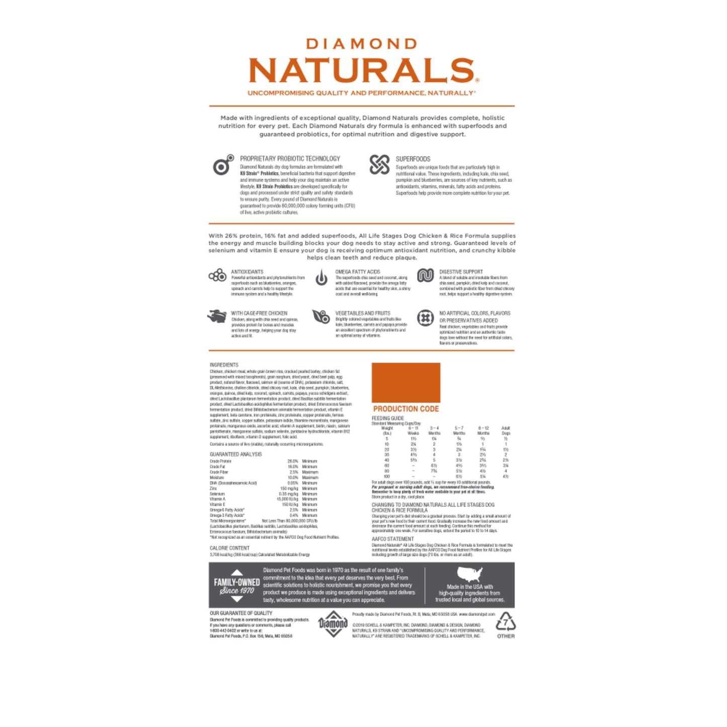 Diamond Naturals Chicken & Rice Formula All Life Stages Dry Dog Food