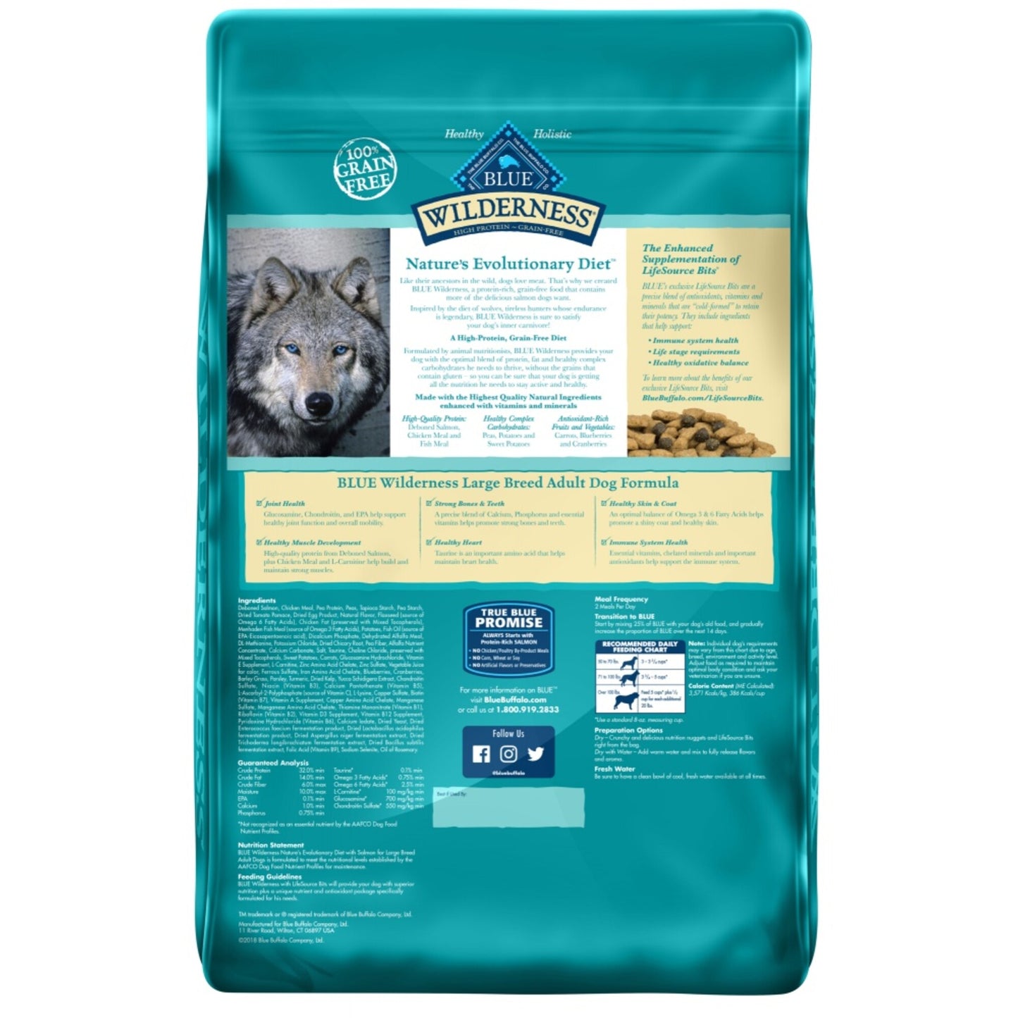 Blue Buffalo Wilderness High Protein Salmon Recipe Large Breed Dry Dog Food