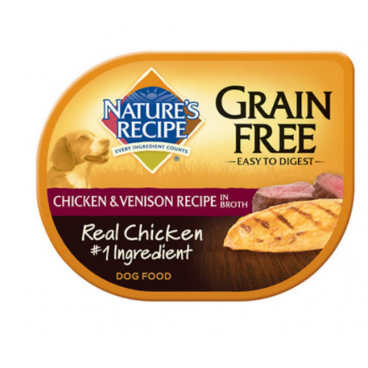 Nature's Recipe Grain Free Easy to Digest Chicken and Venison Recipe in Broth Wet Dog Food