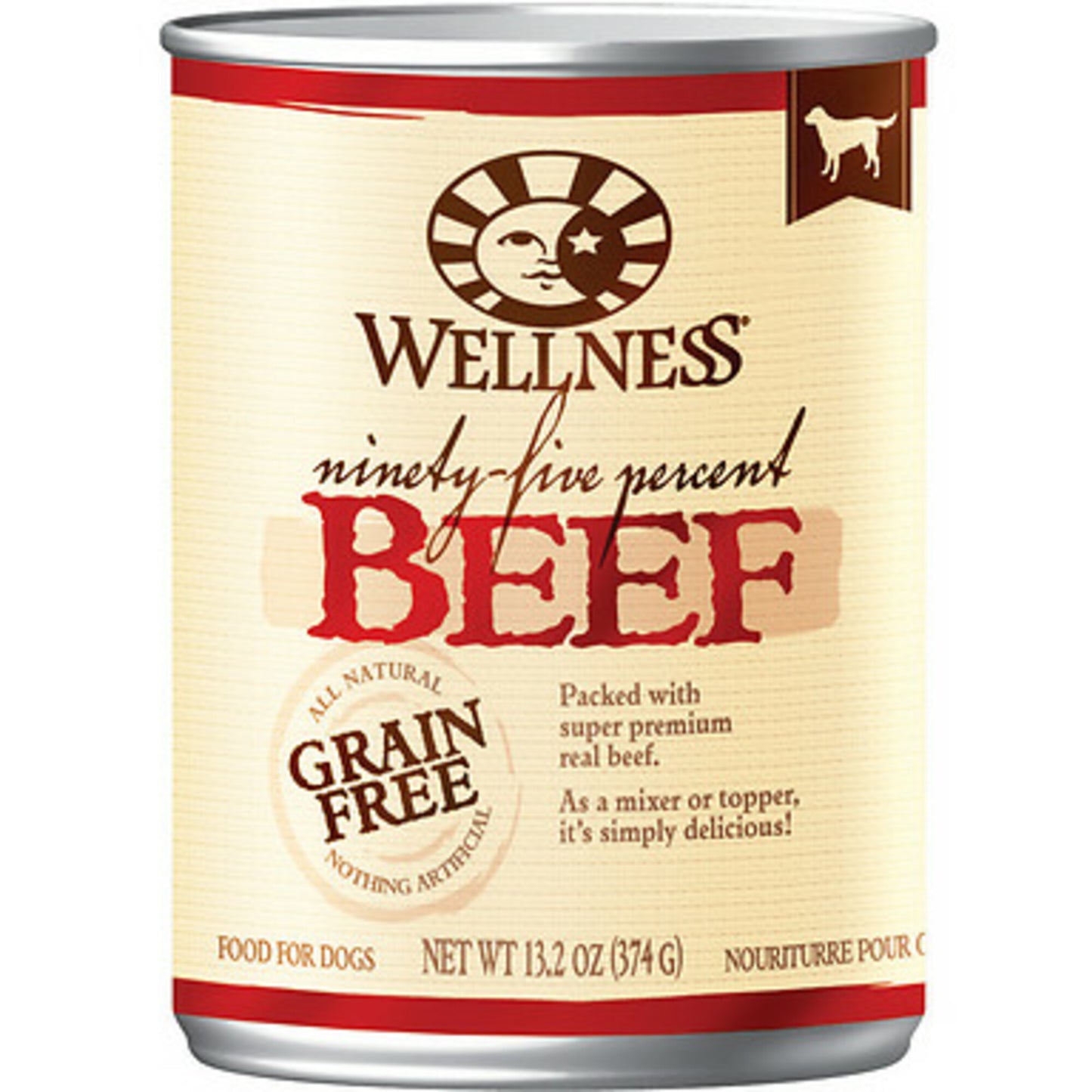 Wellness Natural Grain Free 95% Beef Recipe Adult Wet Canned Dog Food