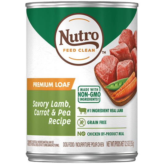 Nutro Premium Loaf Grain Free Savory Lamb, Carrot & Pea Adult Canned Dog Food