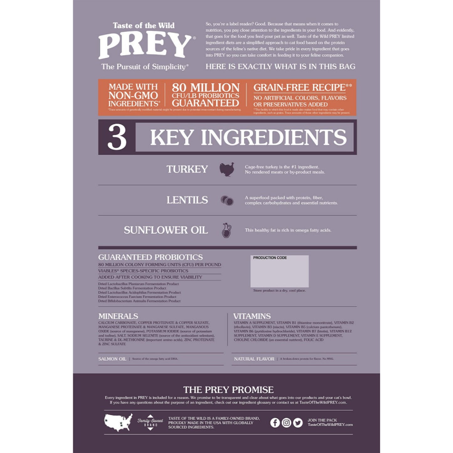 Taste Of The Wild Grain Free Prey Limited Ingredient Turkey Dry Cat Food