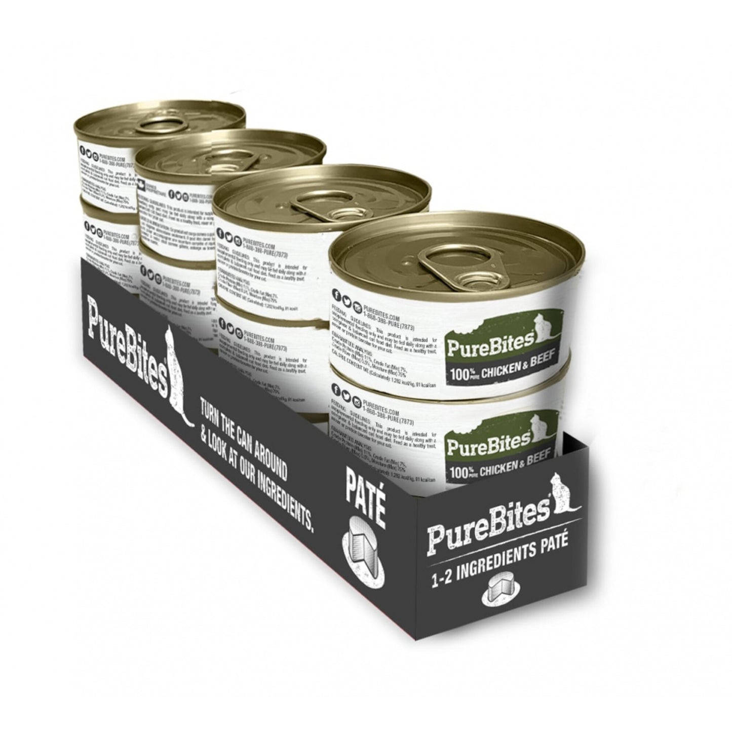 PureBites 100% Pure Chicken & Beef Pate Cat Food Topper Treat