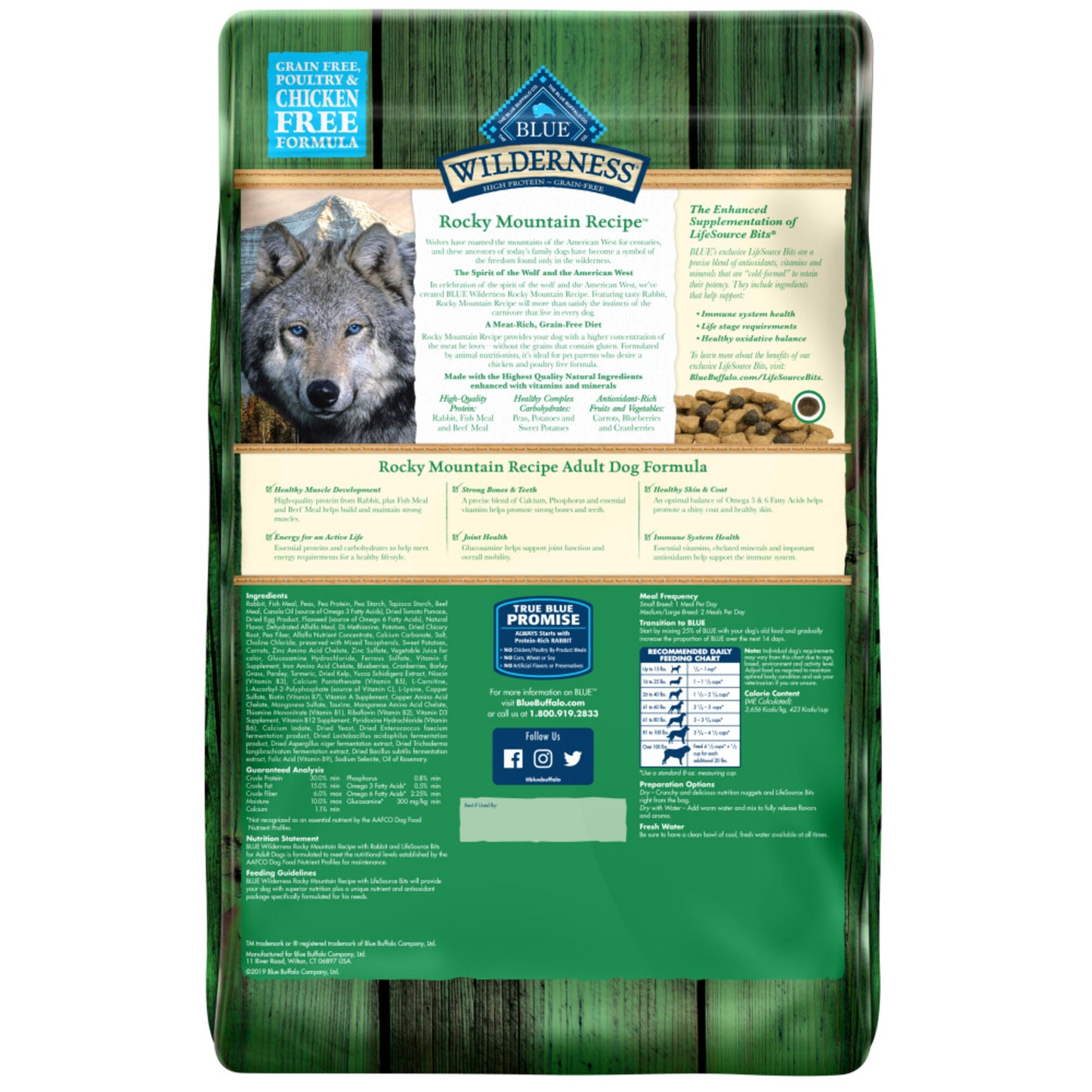 Blue Buffalo Wilderness Rocky Mountain Grain Free Rabbit High Protein Recipe Adult Dry Dog Food