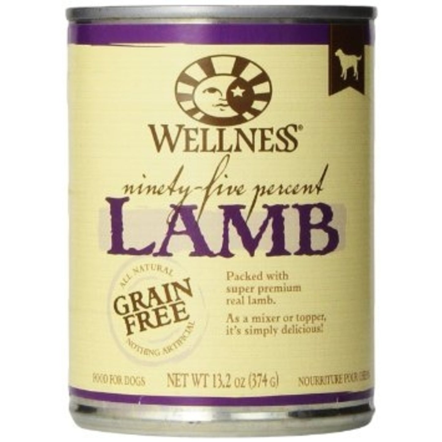 Wellness Natural Grain Free 95%  Lamb Recipe Adult Wet Canned Dog Food