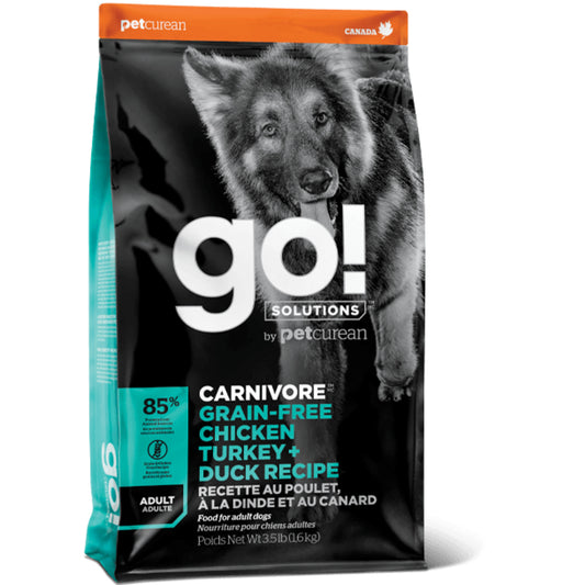 Petcurean GO! Solutions Carnivore Grain Free Chicken, Turkey, & Duck Recipe Dry Dog Food