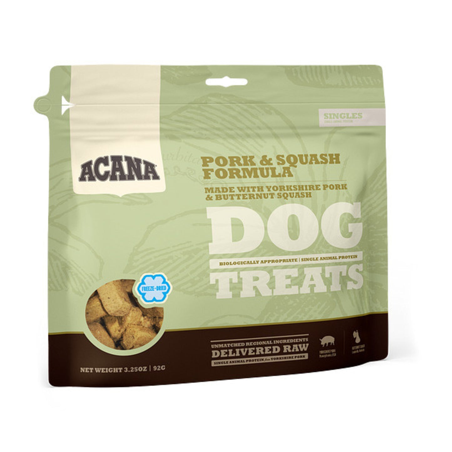 ACANA Singles Grain Free Limited Ingredient Diet Pork & Squash Formula Dog Treats