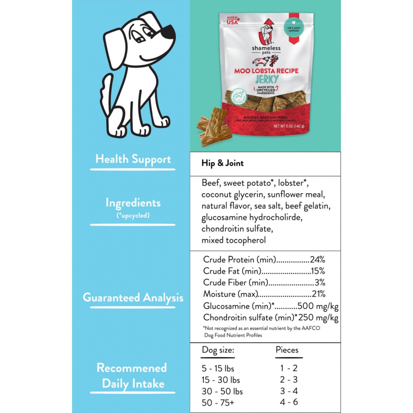 Shameless Pets Moo Lobsta Bite Sized Jerky Dog Treats