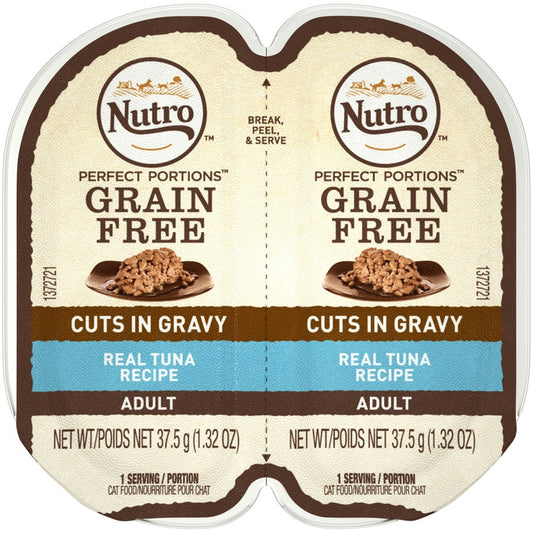 Nutro Perfect Portions Grain Free Cuts In Gravy Real Tuna Recipe Wet Cat Food Trays