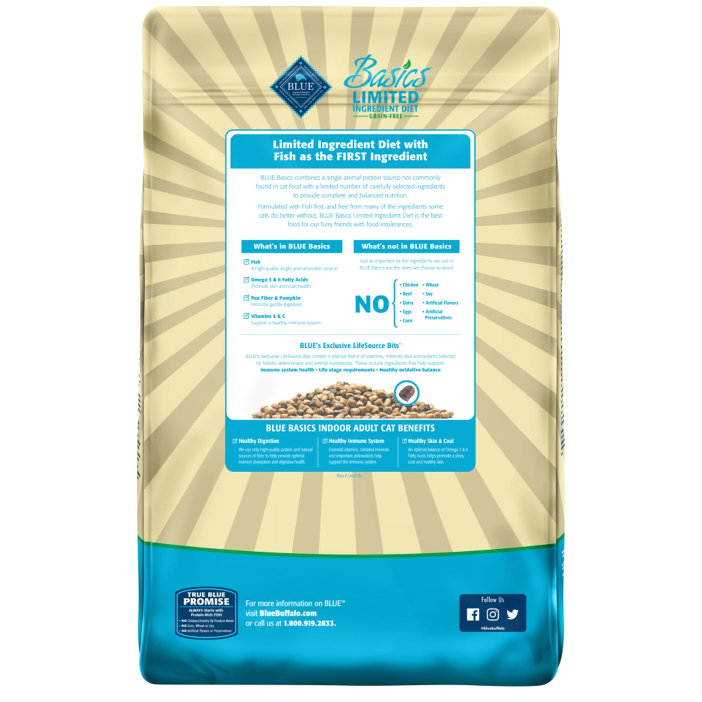 Blue Buffalo Basics Grain Free Adult Indoor Fish & Potato Recipe Dry Cat Food