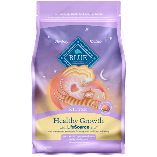 Blue Buffalo Healthy Growth Natural Chicken & Brown Rice Kitten Dry Cat Food
