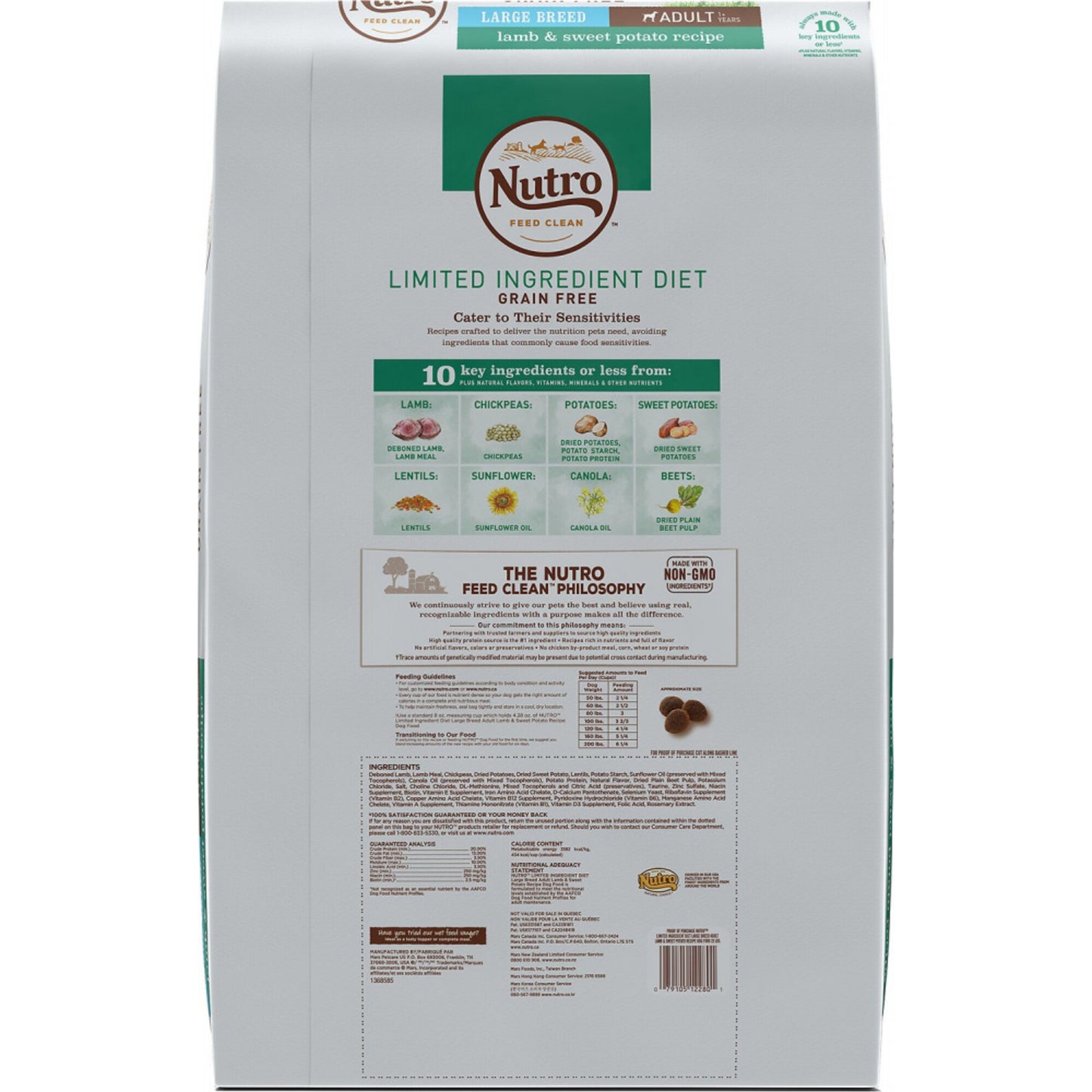 Nutro Limited Ingredient Diet Grain Free Large Breed Adult Lamb and Sweet Potato Dry Dog Food